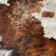 Cowhide carpet white and brown 1970 230 x 219