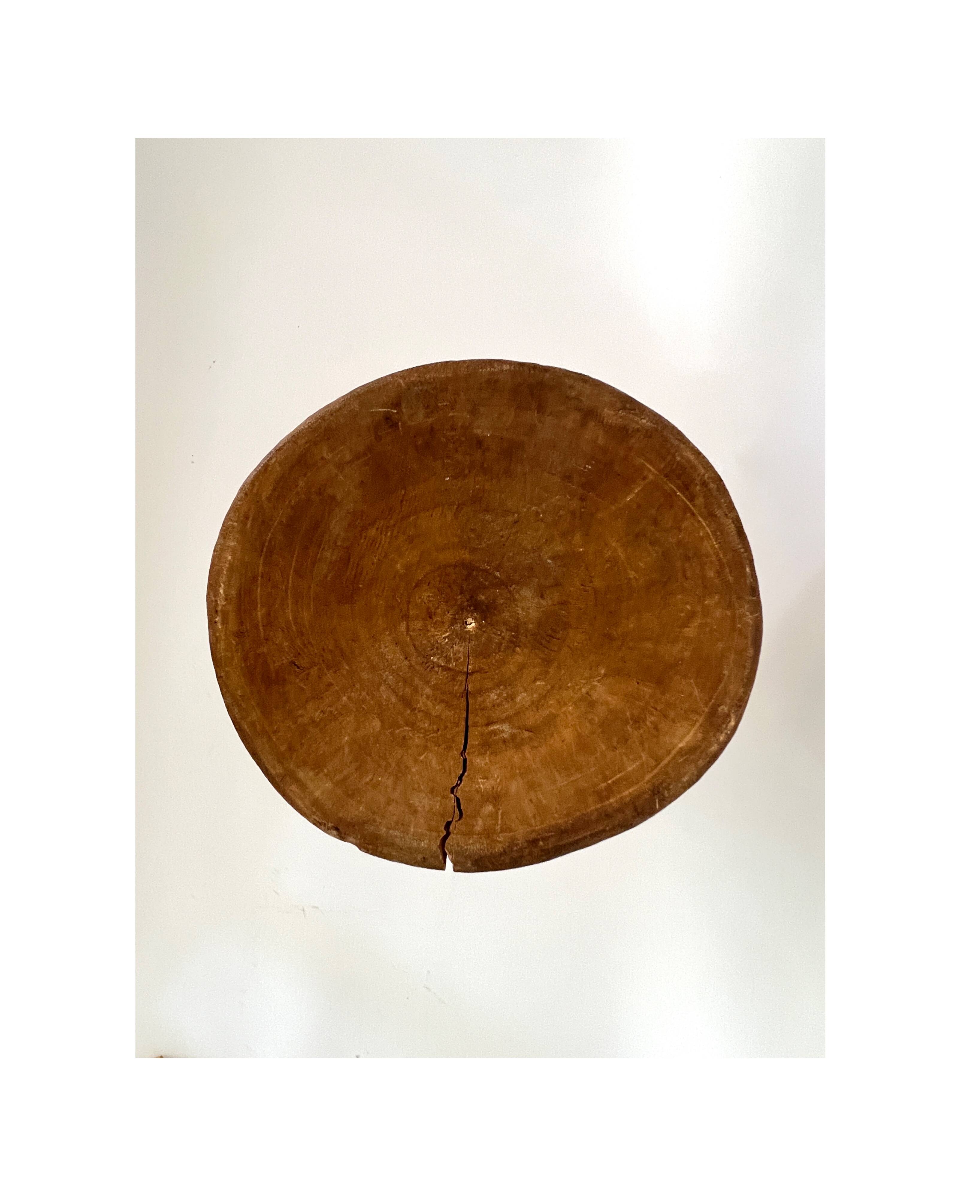 African stool / end table / bedside table in carved solid wood