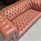 Vintage Chesterfield 2-Seater Sofa in Burgundy Leather with Button Tufting