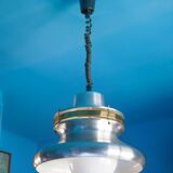 Vintage pendant lamp, chrome aluminium suspension, aluminium lamp, up and down system, space age