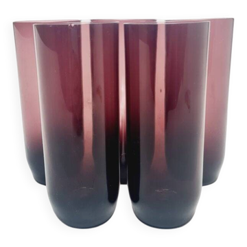 Verres à cocktail postmodernes pour Krosno Glassworks, Pologne, années 1970, ensemble de 5.