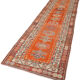 Hand-knotted distressed turkish red runner carpet 95 cm x 365 cm