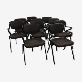 Set de 10 chaises Vertebra System par  Open/Ark Anonima Castelli, Emilio Ambasz et Giancarlo Piretti