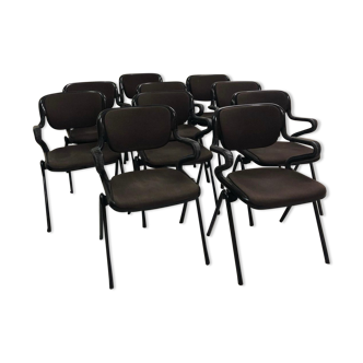 Set of 10 Vertebra System chairs by Open/Ark Anonima Castelli, Emilio Ambasz and Giancarlo Piretti