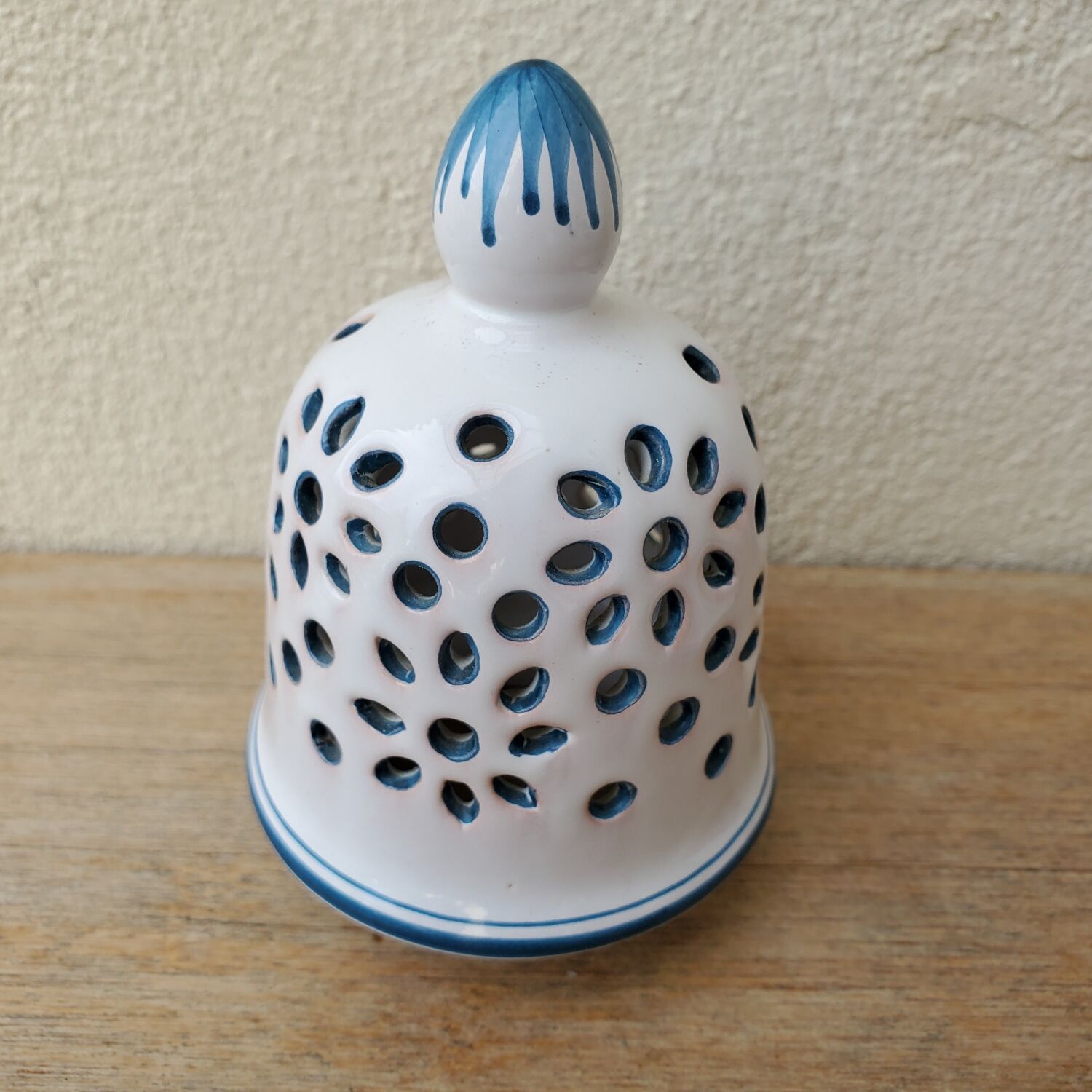 Moustiers earthenware potpourri vase