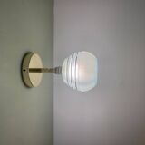Vintage tuliepe wall light in blue and gold granite glass