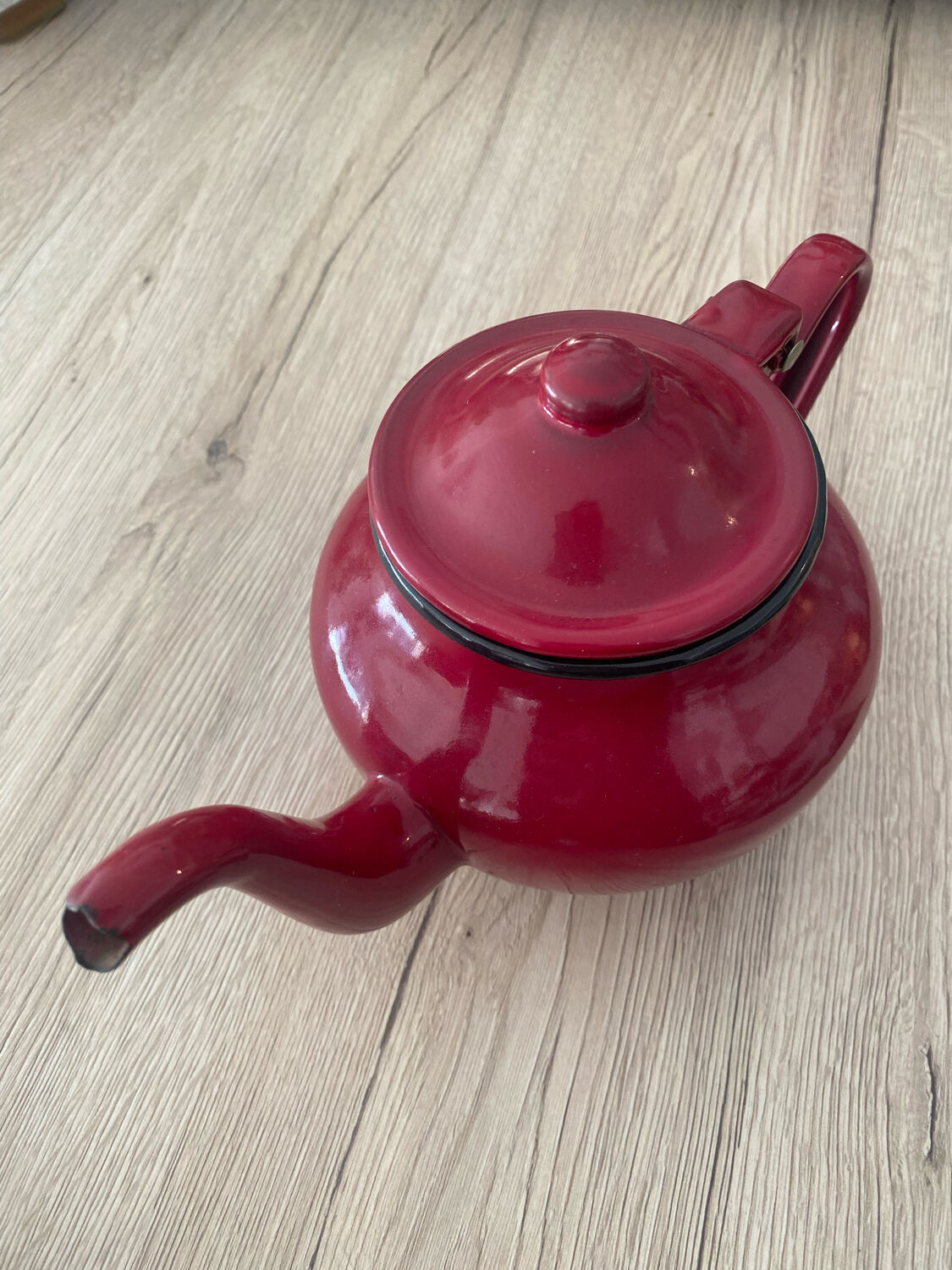 Burgundy glazed teapot