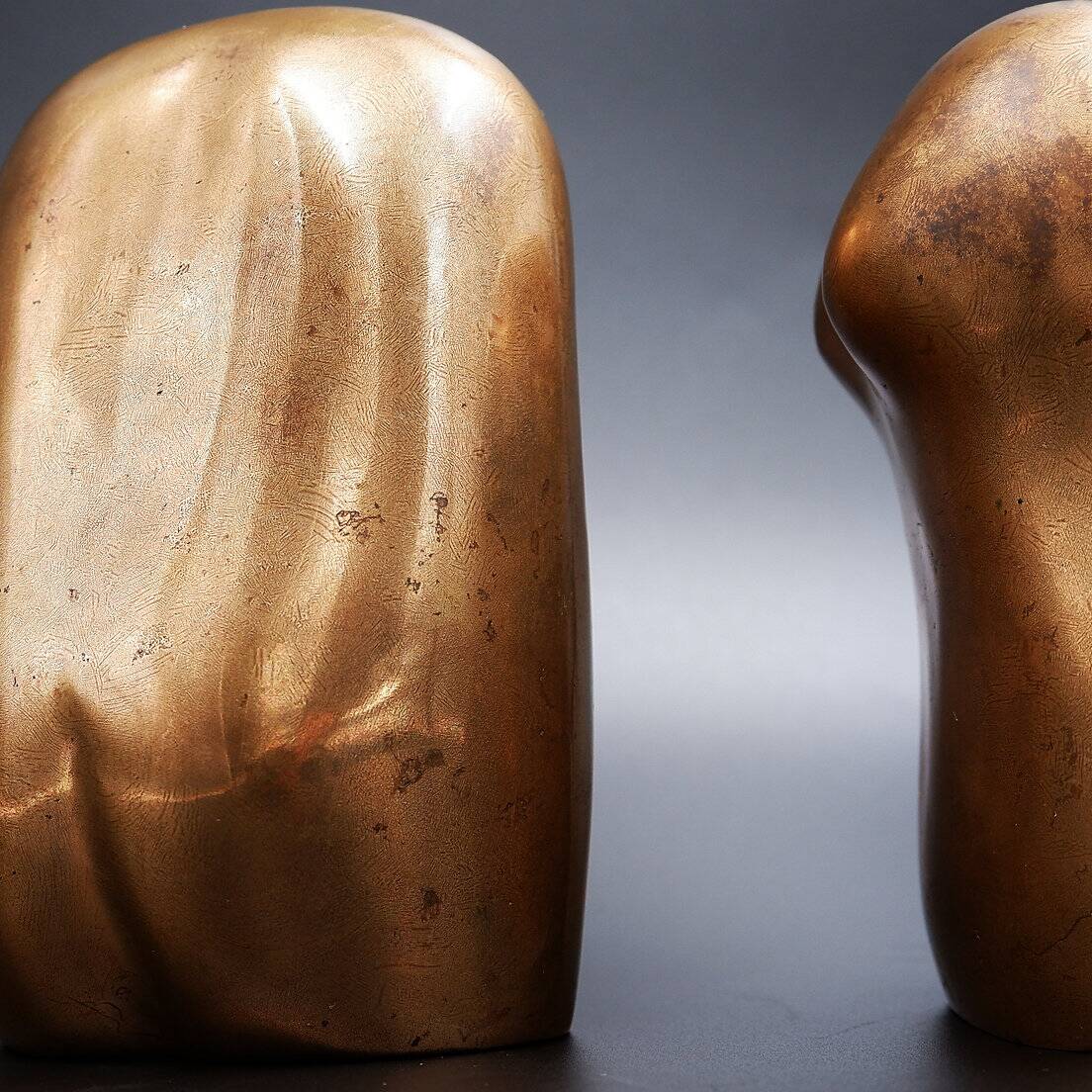 Bronze busts of men and women