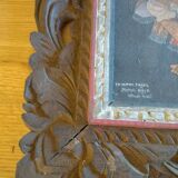 Painting and carved wooden frame, Bali, Indonesia