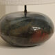 Round glazed ceramic lamp - from the 1960s