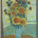 painting oil on canvas sunflowers still life signed