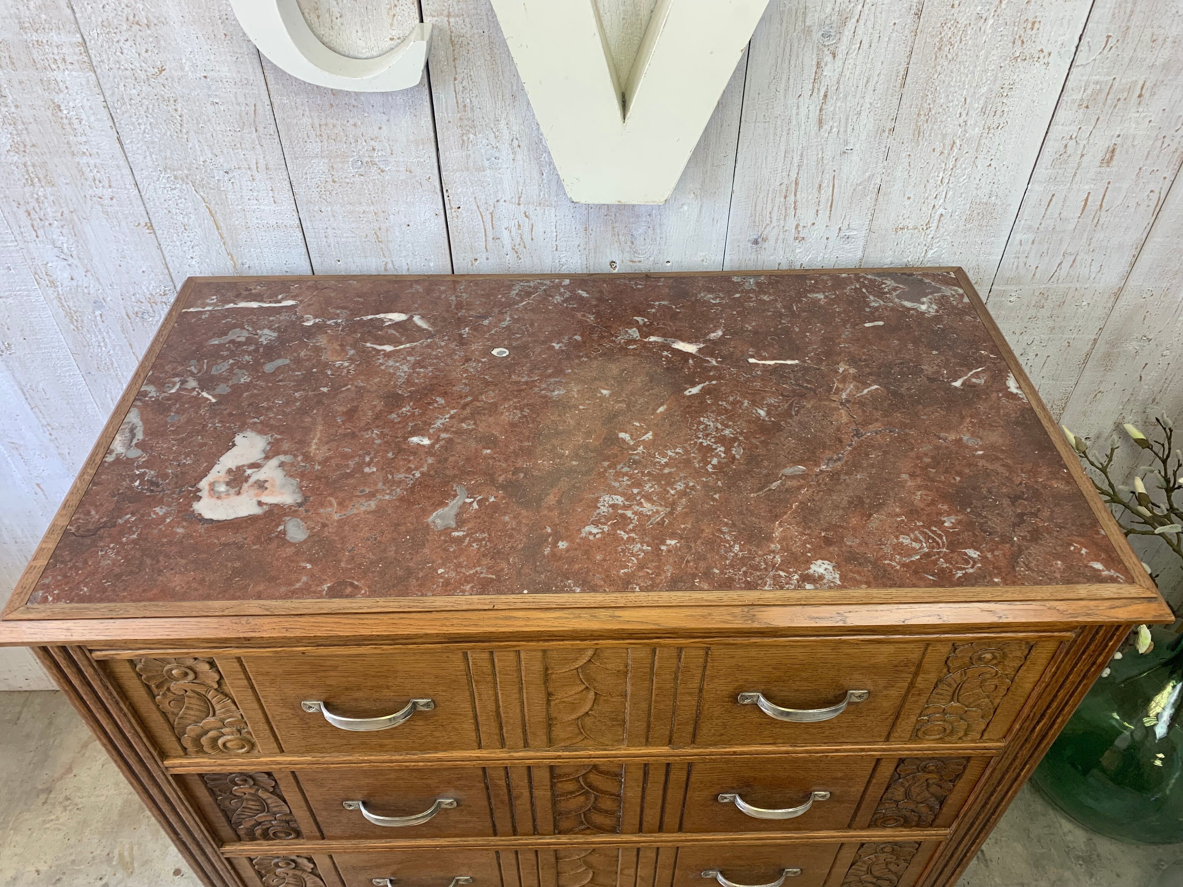 30s chest of drawers with marble top