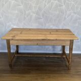 Solid wood farmhouse table, stripped and varnished