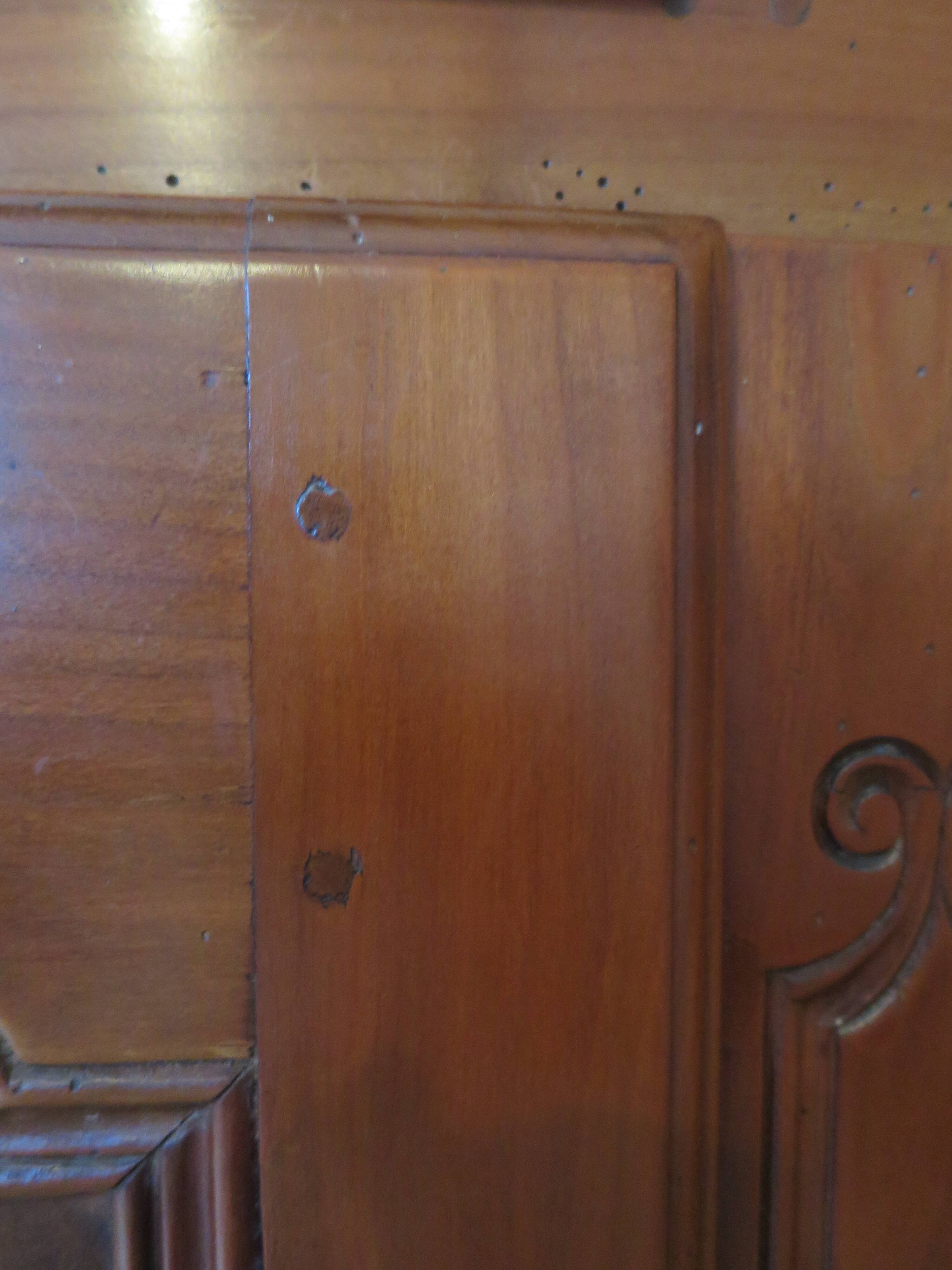 Rustic buffet Louis XV-Regency-jointed-massive wood-snail feet