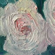 Old painting HST "Bouquet of Roses in a Vase" signed 1959