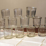 Set of 19 old jam jars