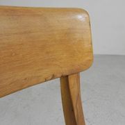 Wooden high chair, swivel chair, school chair, 1950s