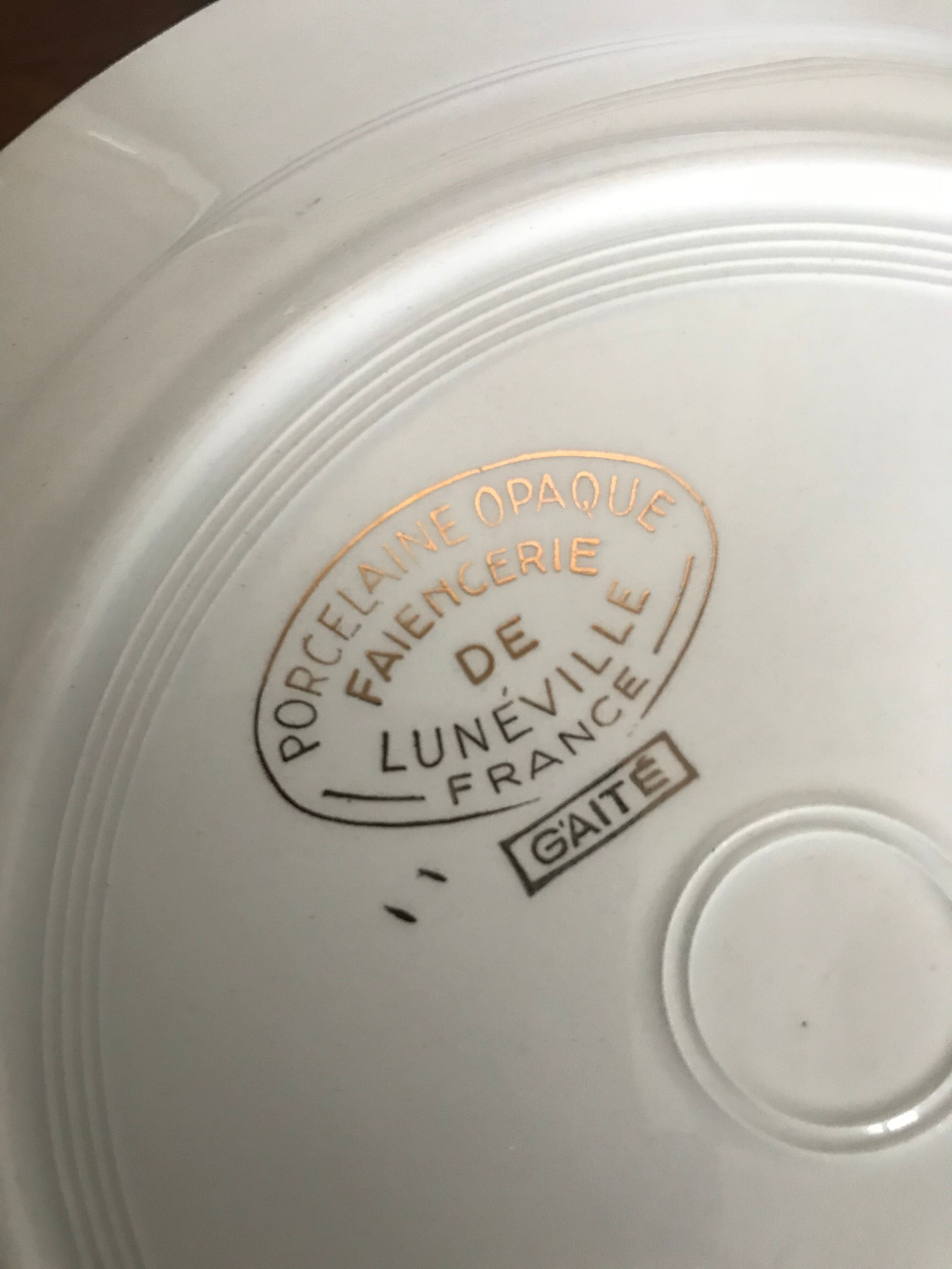 Set of 10 Lunéville dessert plates