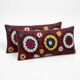 Set of 2 vintage embroidered cushion covers 38x84 cm