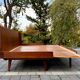 Canapé daybed en noyer et tissu bouclé par jitona sobeslav, vintage tchèque 1960s