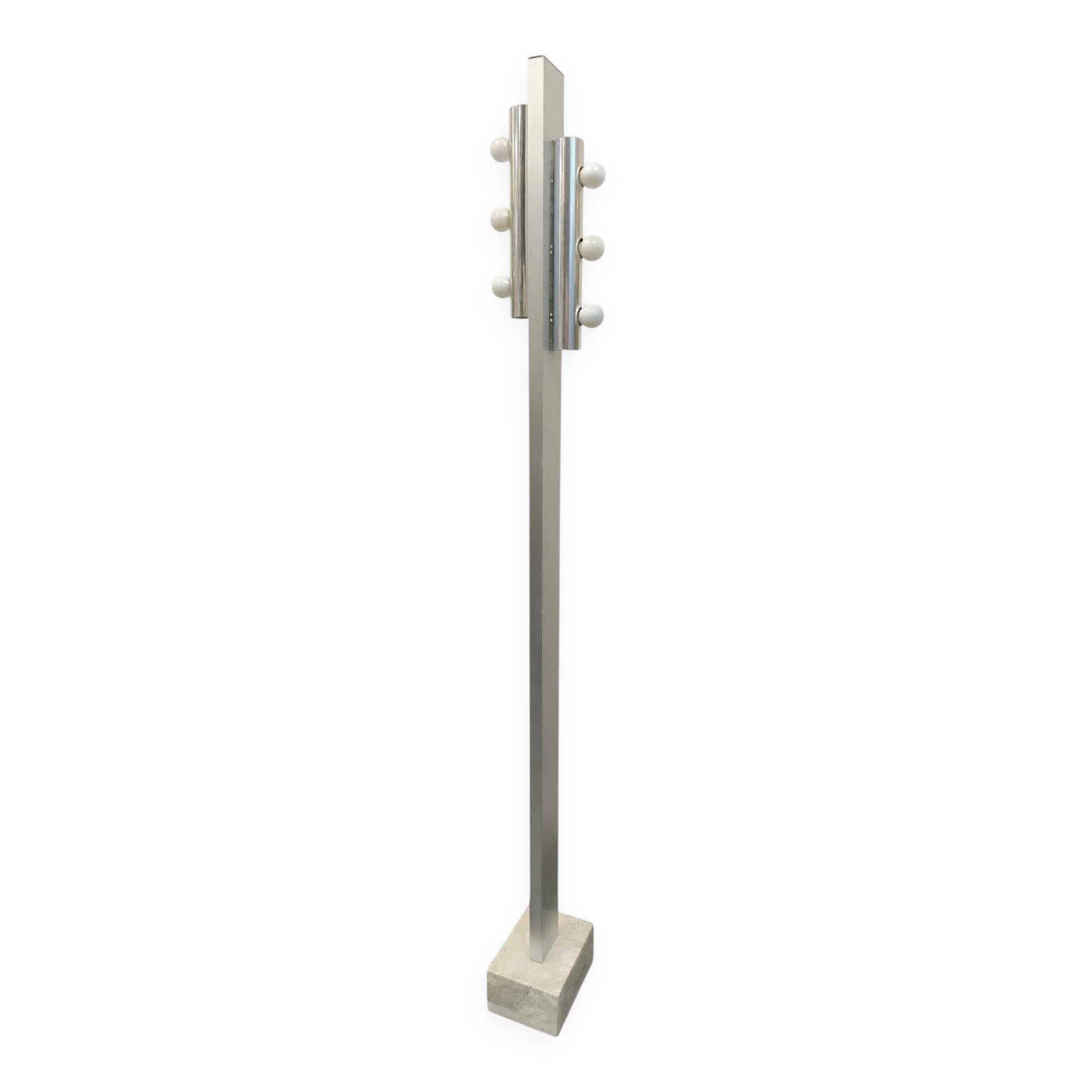 Targetti floor lamp with 6 lights and marble base, 1970s.