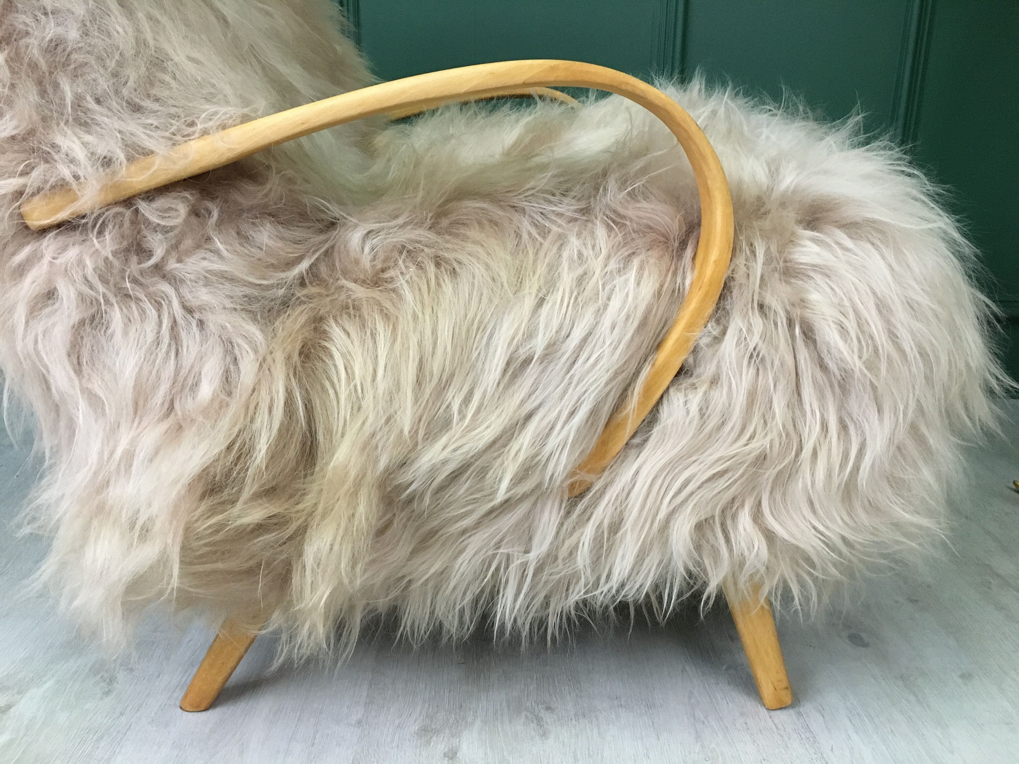 Fauteuil en peau de mouton
