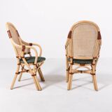 Set of 2 Vintage 1970’s Rattan-Bamboo indoor/outdoor chairs
