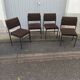 Set of 4 vintage chairs brown fabric