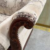 Mahogany wood/fabric bench circa 1900