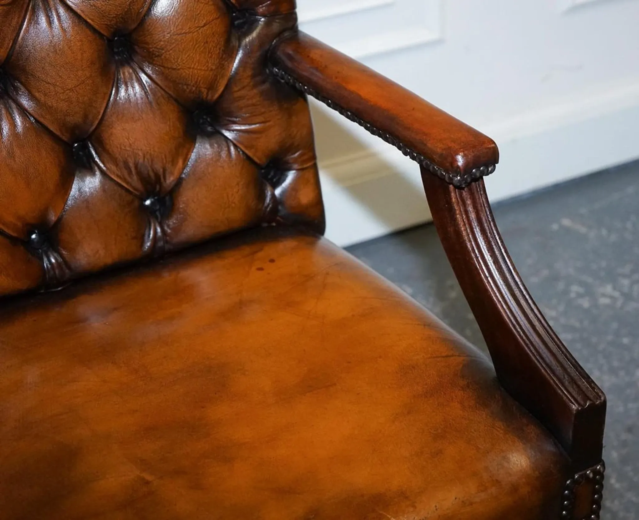 Chesterfield Director's Chair in Brown Cigar Leather