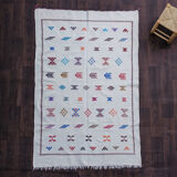 Berber white bohemian carpet 145x225 cm