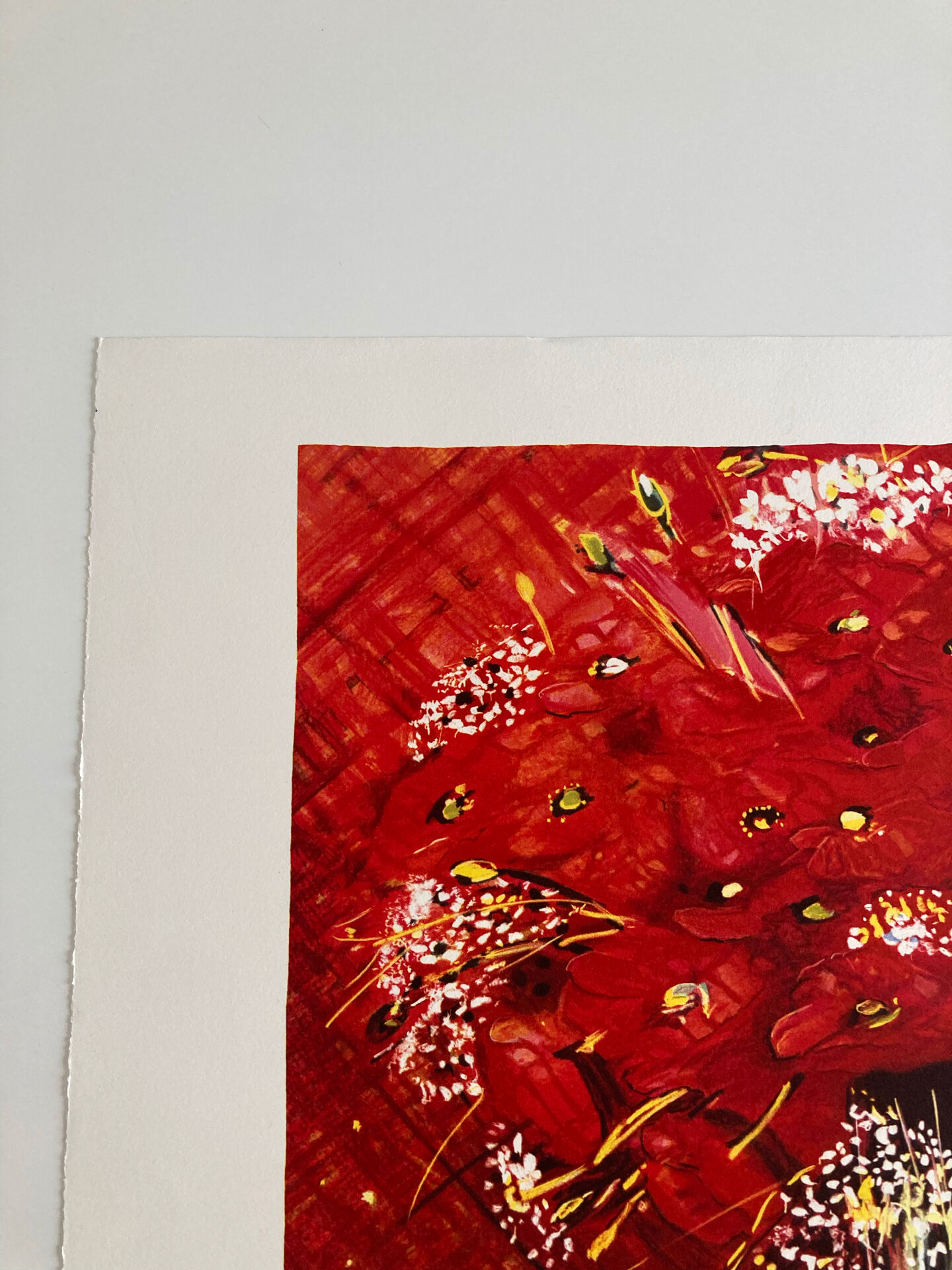 Lithographie (EA) signée Michel Henry - Bouquet Rouge 2005