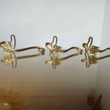 Series of 3 gilded metal hooks 40s 50s