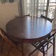 Antique cherry wood extendable round table + 4 chairs