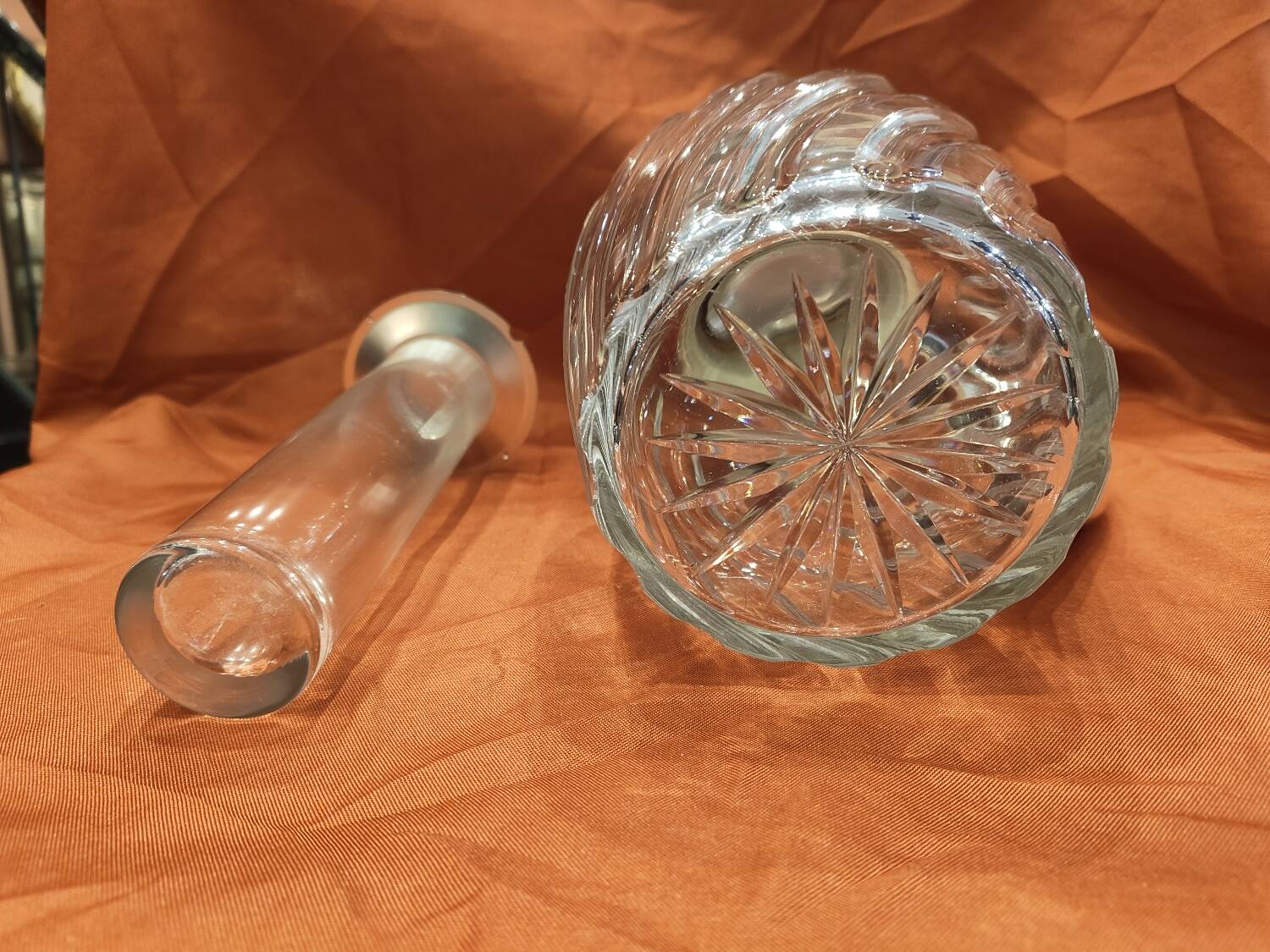 Carafe for orangeade, glass and crystal