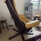 leather armchair + footrest