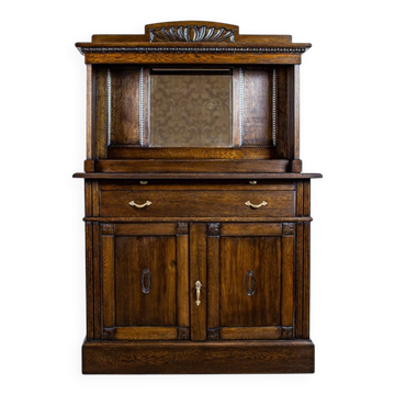 Large Oak Sideboard with Mirror, 1930s