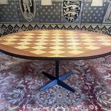Table à manger réhaussable pied centrale 1970