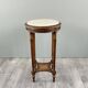 Louis XVI Style Pedestal Table, Carved Wood & Marble, Early 20th Century