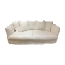 4p convertible white linen sofa