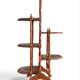 Wood and leather plant stand
