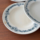 Set of 6 semi-deep plates in ironstone Longchamp model Denise.