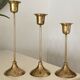 3 brass candle holders 1970