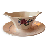 Saucière vintage Digoin Sarreguemines model 9177 decor fleuri