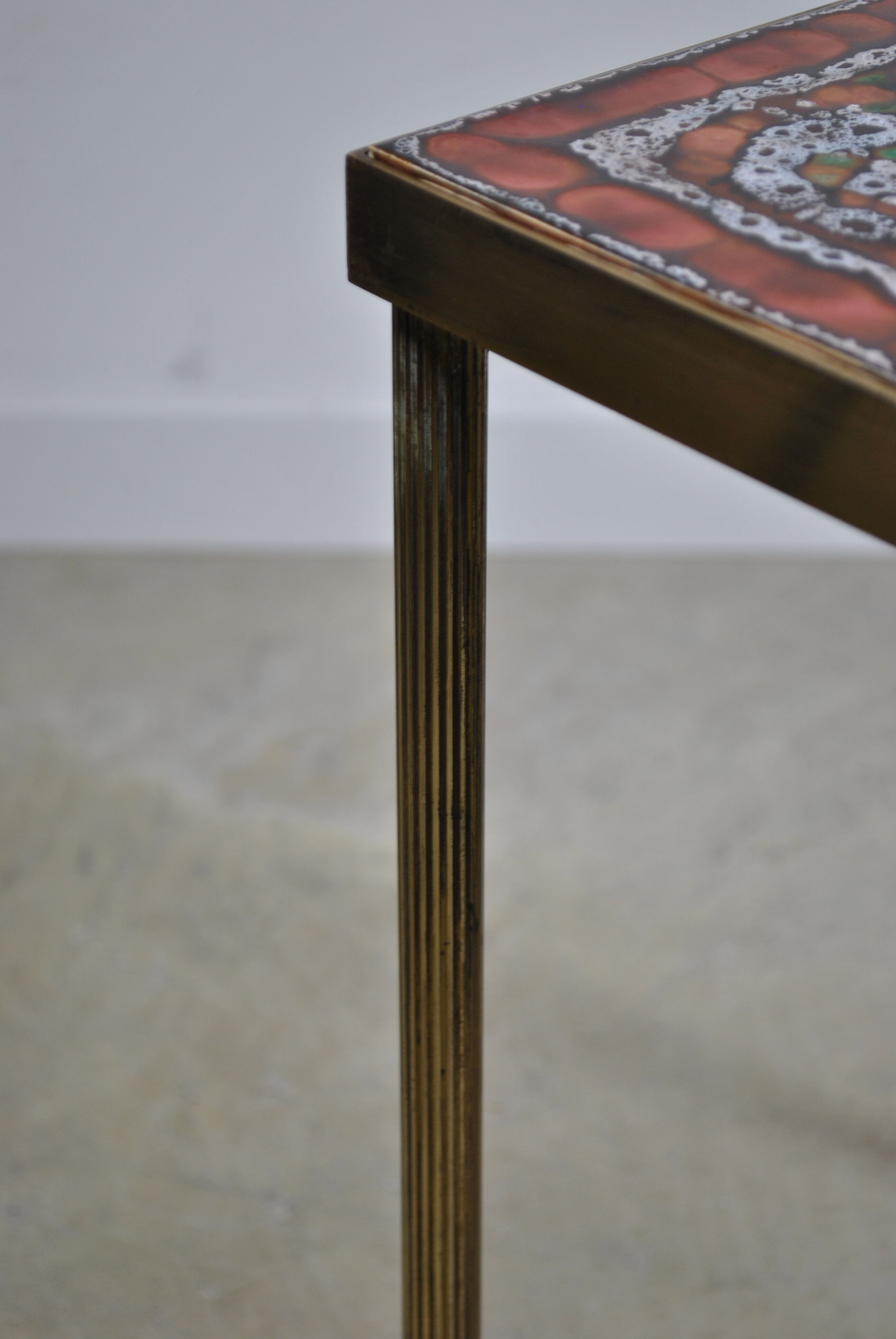 Brass and ceramic side table 1960