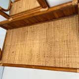 Coiffeuse bureau en rotin et bambou vintage
