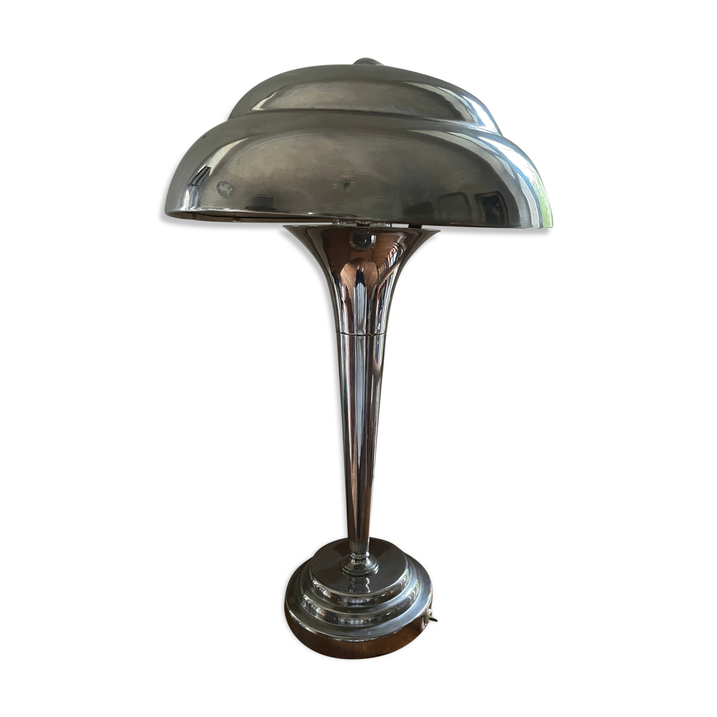 Art deco chrome mushroom lamp