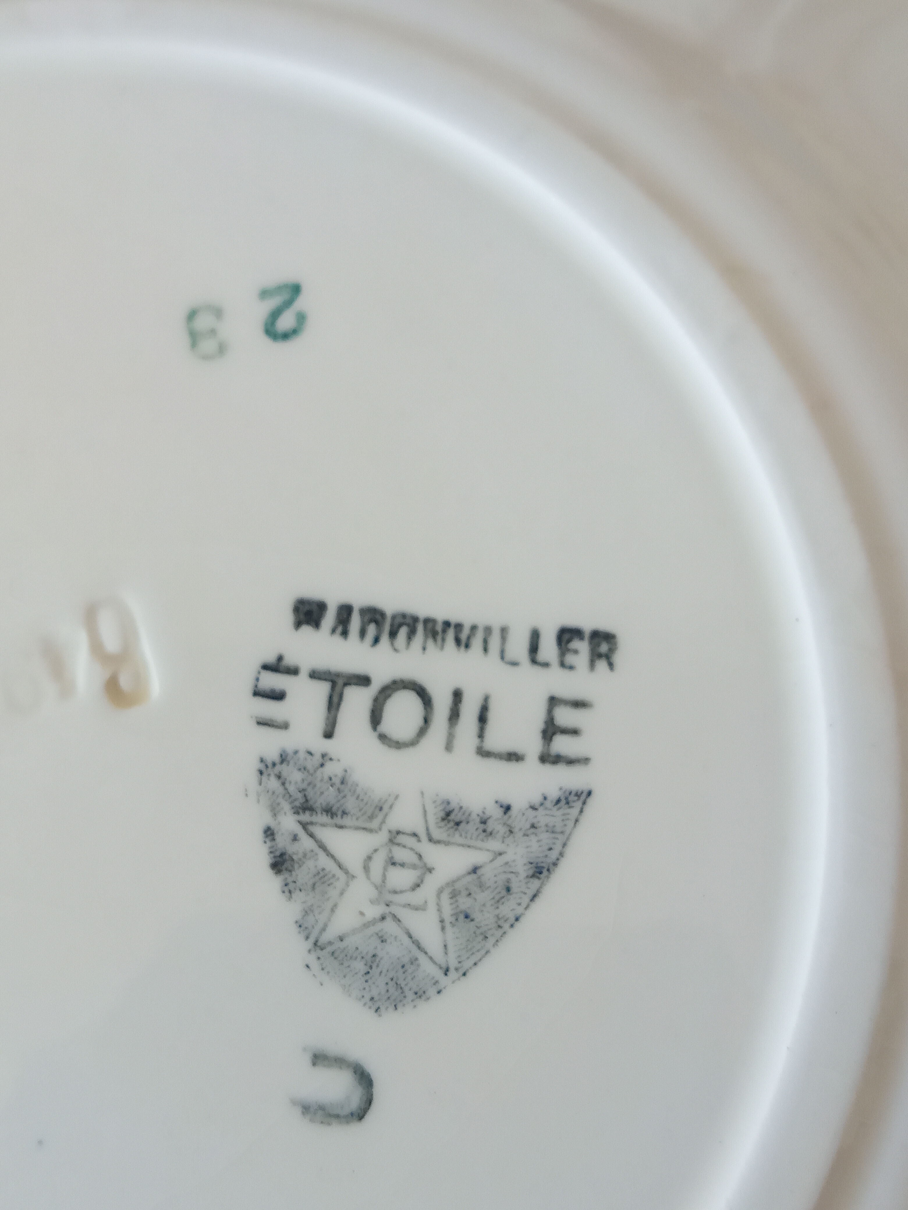Six badonviller Art Deco dessert plates