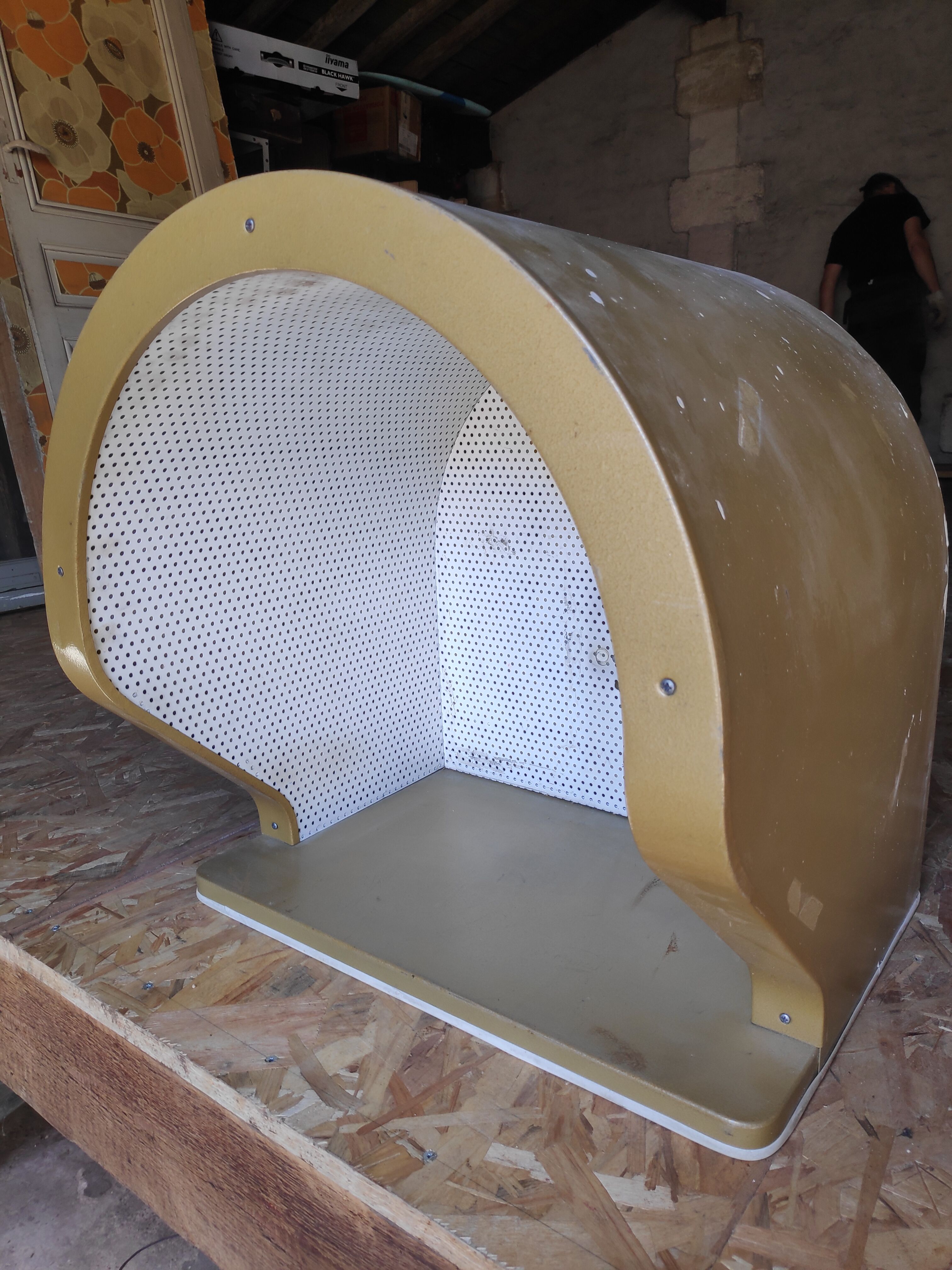 Vintage workshop wall phone booth