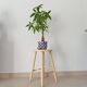 Vintage artisanal turned wooden stool from the 70s